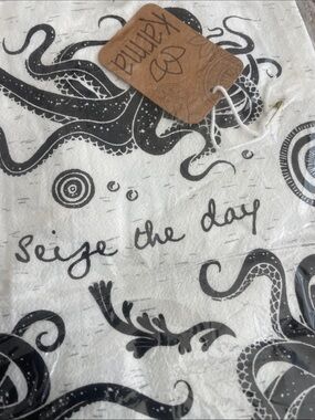 Karma Black & White Octopus Tea Towel